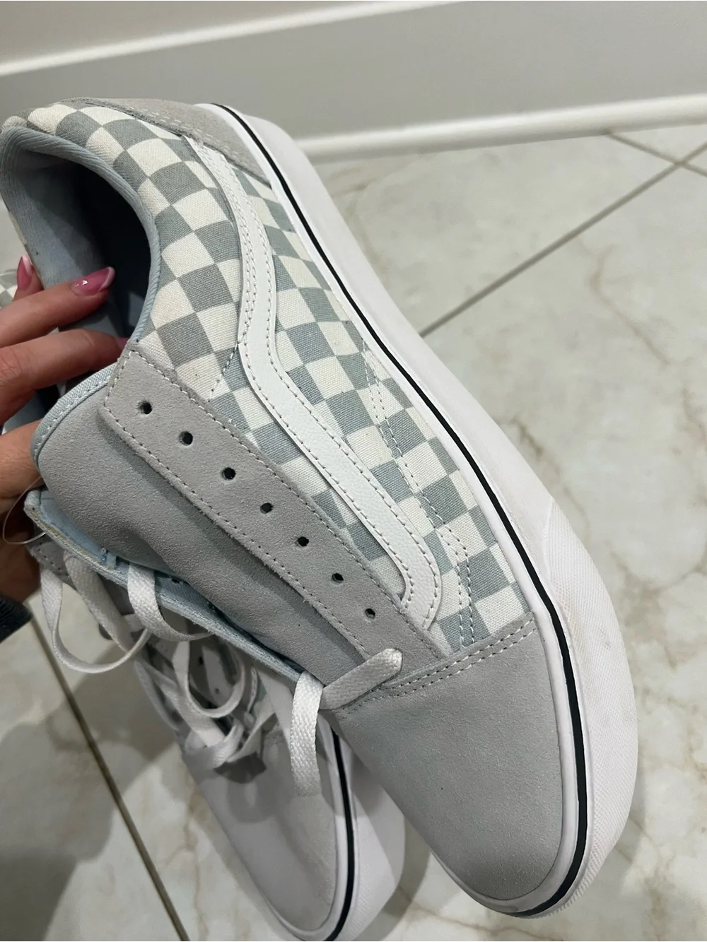 NEW VANS Gray Checkered Old Skool Sneakers Size 11.5 US